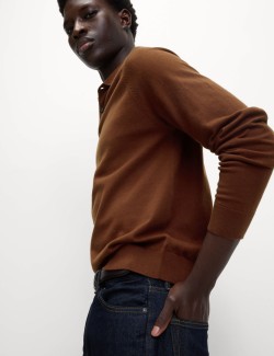 Pletená polokošile s vysokým podílem bavlny