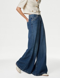 Lyocell™ Blend Wide Palazzo Leg Jeans