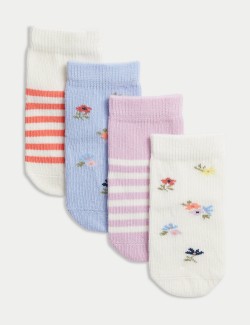 Vzorované ponožky s vysokým podílem bavlny, 4 páry v balení