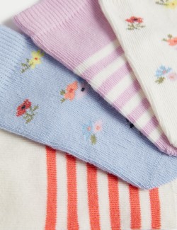 Vzorované ponožky s vysokým podílem bavlny, 4 páry v balení