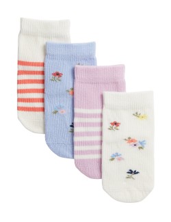 4pk Cotton Rich Patterned Socks
