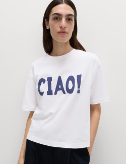 Pure Cotton Graphic Boxy T-Shirt