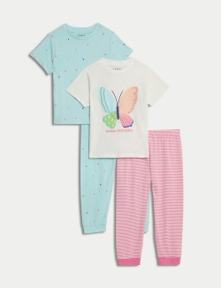 Bavlněné pyžamo s motivem motýla, 2 ks (1–8 let)