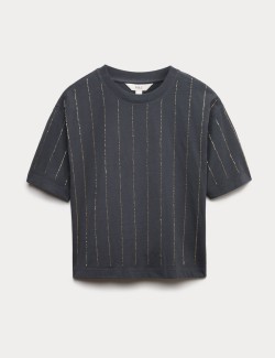 Pure Cotton Embellished T-Shirt