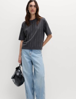 Pure Cotton Embellished T-Shirt