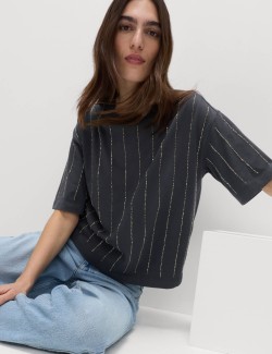 Pure Cotton Embellished T-Shirt