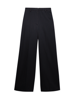 Flanelové kalhoty Palazzo s jehlovými proužky