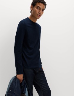 Čistě bavlněné tričko s dlouhým rukávem, měkké na dotek