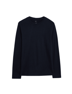 Čistě bavlněné tričko s dlouhým rukávem, měkké na dotek