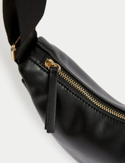 Faux Leather Sling Cross Body Bag
