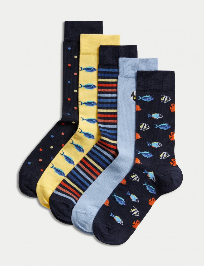 Ponožky Cool & Fresh™ s vysokým podílem bavlny, v různém provedení, sada 5 párů