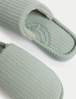 Domácí obuv s podšívkou z umělé kožešiny a technologií Secret Support