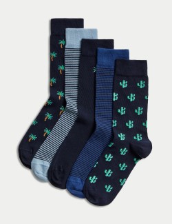 5 párů ponožek v různém provedení Cool & Fresh™, s vysokým podílem bavlny