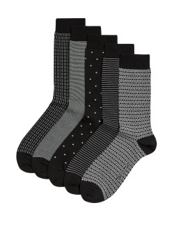 Bavlněné modalové ponožky Pima v různém provedení, 5 párů
