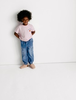 Denim Cuffed Cargo Jeans (2-8 Yrs)