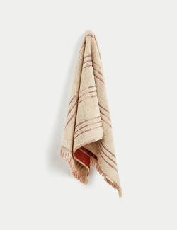 Pure Cotton Striped Fringed Towel
