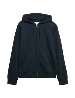 Mikina s kapucí, na zip, s vysokým podílem bavlny