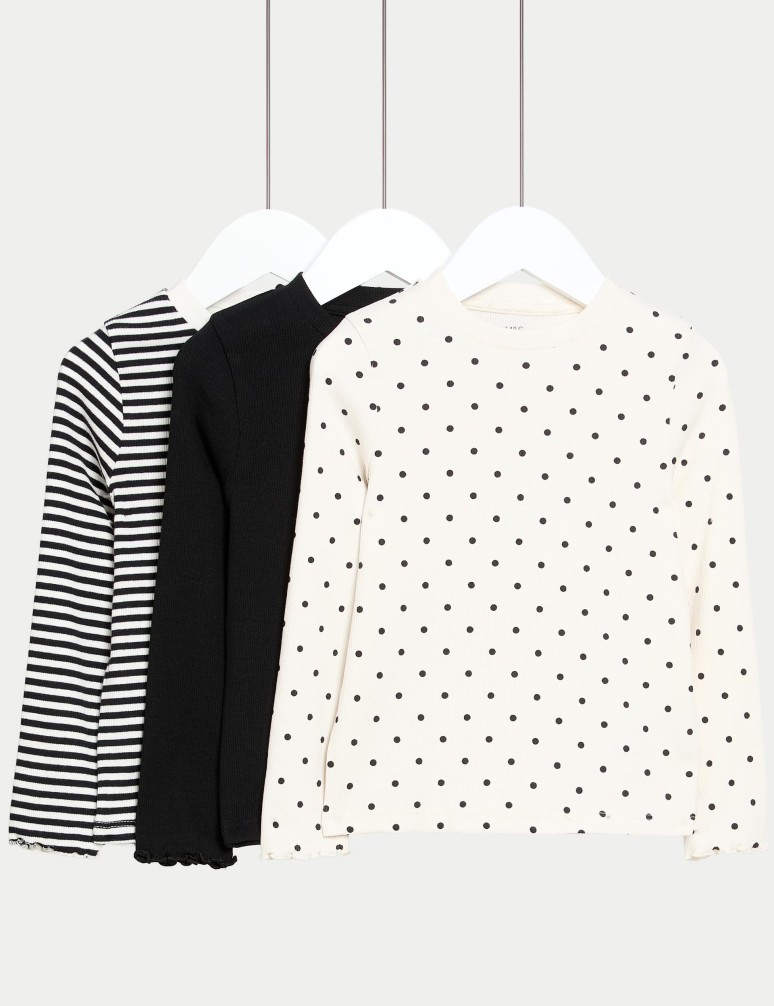 3dílný top s dlouhým rukávem a vysokým podílem bavlny (2–8 let)