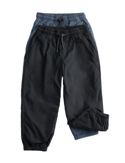 2pk Cotton Rich Pull On Trousers (2-8 Yrs)