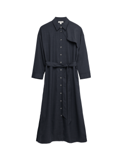 Wool Rich Button Front Midaxi Skater Dress