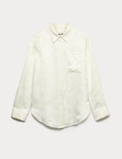 Jacquard Collared Relaxed Shirt