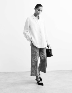 Jacquard Collared Relaxed Shirt