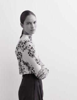 Jersey Wool Elastane Printed Roll Neck