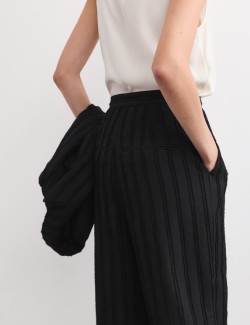 Jacquard Striped Straight Leg Trousers