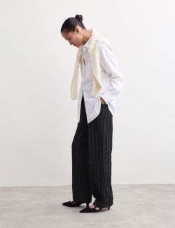 Jacquard Striped Straight Leg Trousers