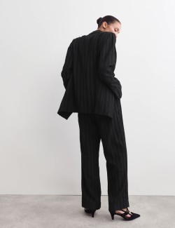 Jacquard Striped Straight Leg Trousers