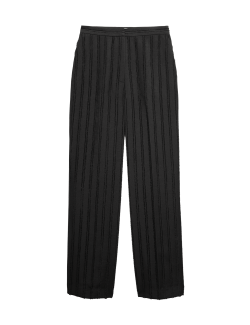 Jacquard Striped Straight Leg Trousers