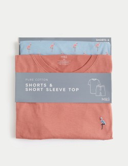 Pure Cotton Flamingo Print Pyjama Set