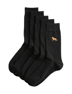 5 párů ponožek Cool & Fresh™, s vysokým podílem bavlny a motivem safari