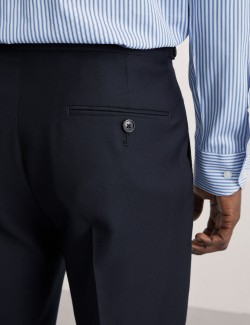 Tailored Fit Pure Wool Twill Suit Trousers