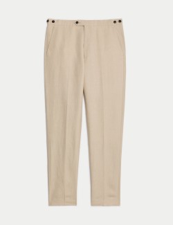 Tailored Fit Silk Linen Blend Trousers