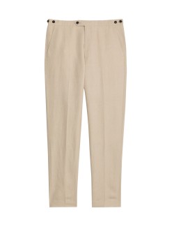 Tailored Fit Silk Linen Blend Trousers