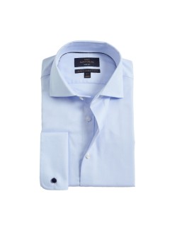 Slim Fit Luxury Cotton Double Cuff Twill Shirt