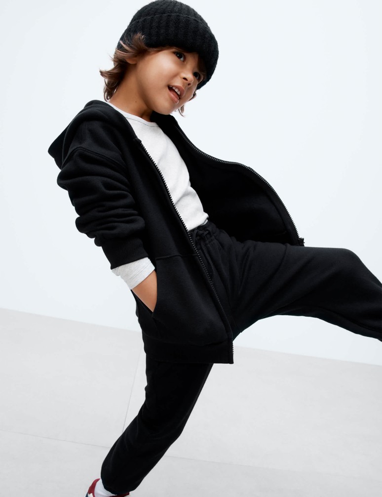 Mikina s kapucí, zipem a vysokým podílem bavlny (2–8 let)