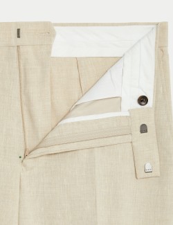 Kostýmové kalhoty z italského lnu Miracle™, mírně projmutý střih