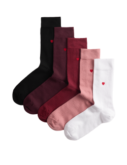 5 Pack Cool & Fresh™ Valentines Cotton Rich Socks