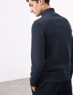 Bunda na zip s kapsami a vysokým podílem bavlny