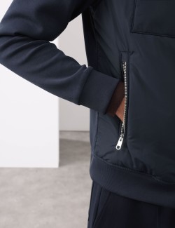 Bunda na zip s kapsami a vysokým podílem bavlny