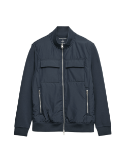 Bunda na zip s kapsami a vysokým podílem bavlny