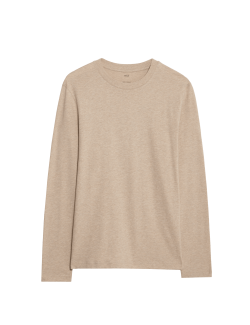 Čistě bavlněné tričko s dlouhým rukávem, měkké na dotek