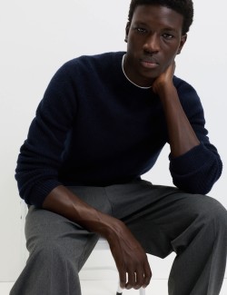 Supersoft Ribbed Crew Neck Jumper with Wool