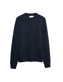 Žebrovaný svetr s výstřihem ke krku, z mimořádně měkké příze s příměsí vlny