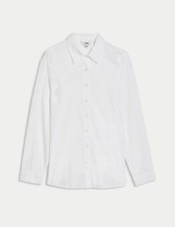 Košile z čisté bavlny s prostřihovaným zdobením