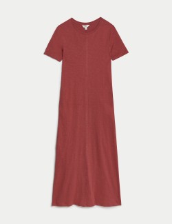 Jersey Round Neck Midi T-Shirt Dress
