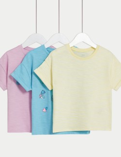 3pk Pure Cotton Print T-Shirts (2-8 Yrs)