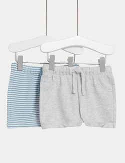 Pruhované kalhoty s vysokým podílem bavlny, 2 ks v balení (0–3 roky)